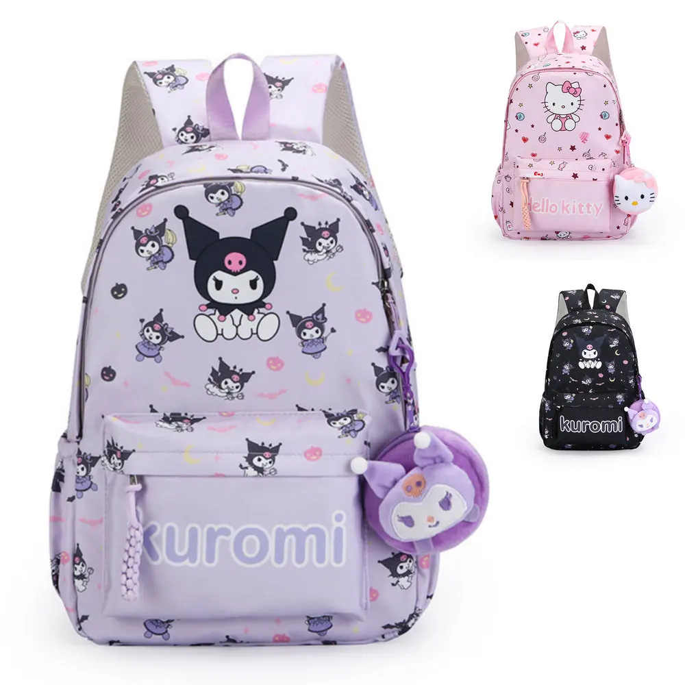 

Милые школьные ранцы Kuromi Melody для девочек, мальчиков, студентов, подростков, рюкзак для ноутбука, подарок на день рождения, женские и мужские повседневные дорожные клетчатые рюкзаки