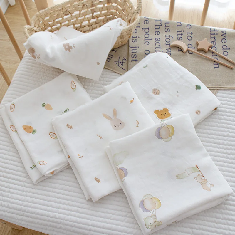 Newborn Baby Swaddle Blanket Summer Bamboo Cotton Muslin Swaddle Soft Bedding Thin Receive Blankets Stroller Cover
