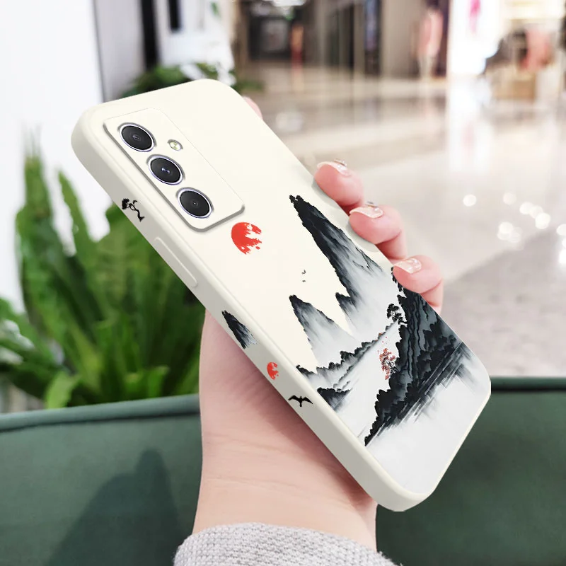 Sunset Red Case For Samsung A54 A34 A24 A16 A06 A14 A15 A25 A35 A55 A04 A04E A73 A53 A33 A23 A13 A72 A52 A52S A32 A22 A12 4G 5G 5