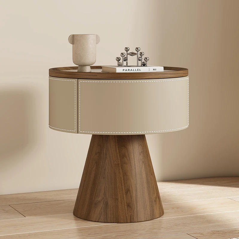 Round Design Bedside Tables With Drawers Premium Aesthetic Bedside Table Modern Luxury Mesitas De Noche Bedroom Furniture 5