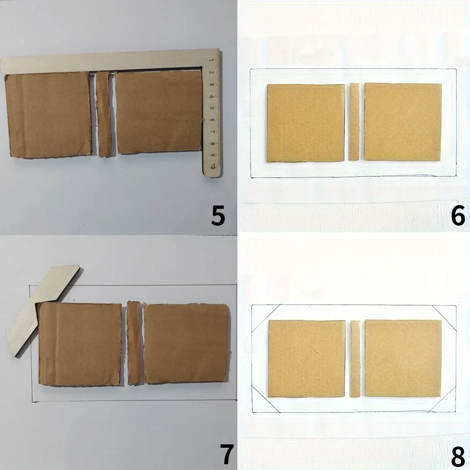저널 스크랩북 및 노트북 커버, 노트북 바인딩 및 장식 공예 DIY 프로젝트를 위한 5종 다기능 자 세트