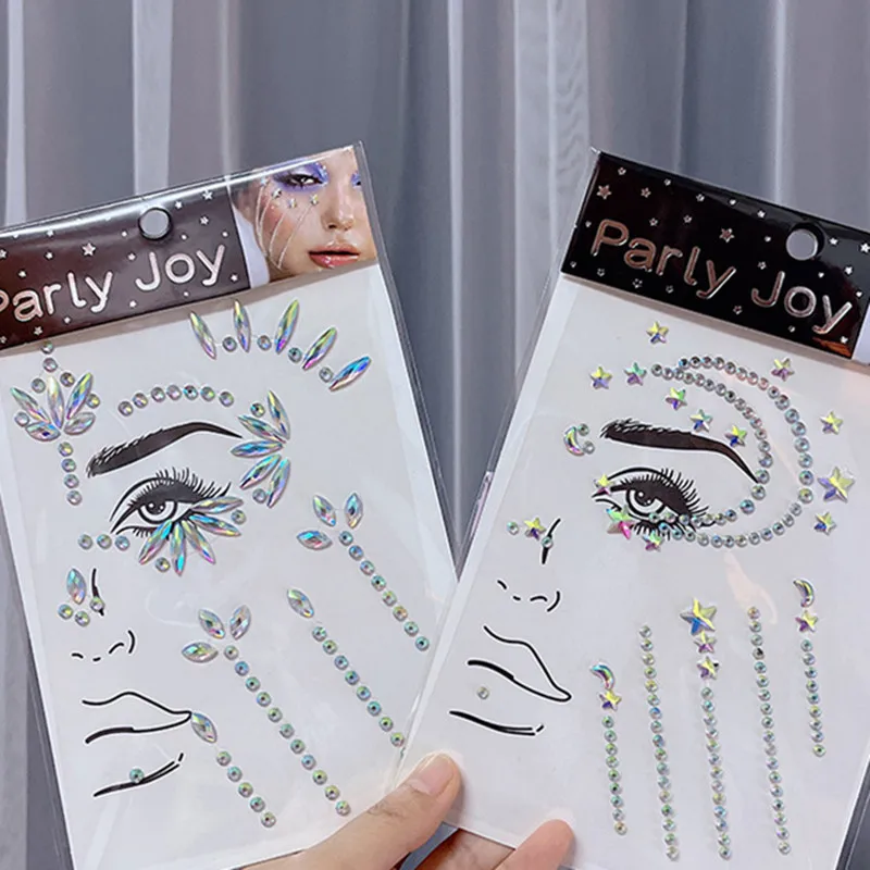 Glitter 3D Eye Rhinestone Face Jewelry Stickers Diamond Crystal Facial Makeup Body Art Eyeliner