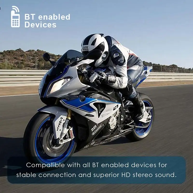 

Motorcycle Intercom Helmet Blue-tooth Headsets Wireless Hands-free Call Kit Stereo Anti-interference Waterproof Music Player