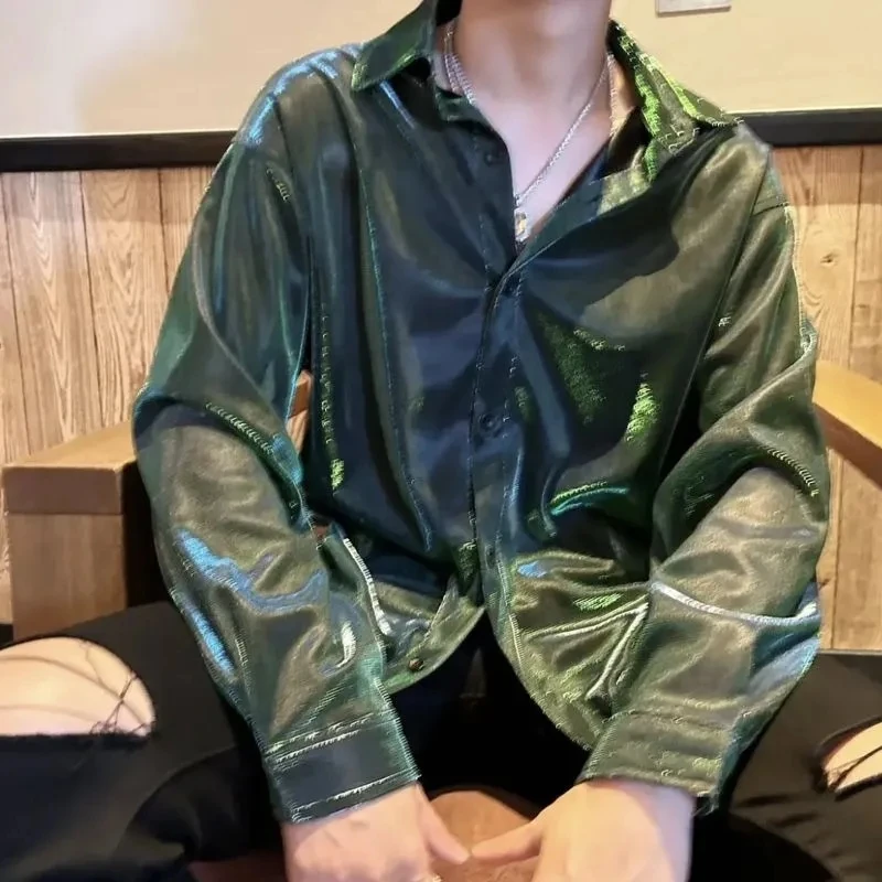 

Мужские шикарные рубашки с длинным рукавом и лазерной голограммой Sympony солнцезащитный крем