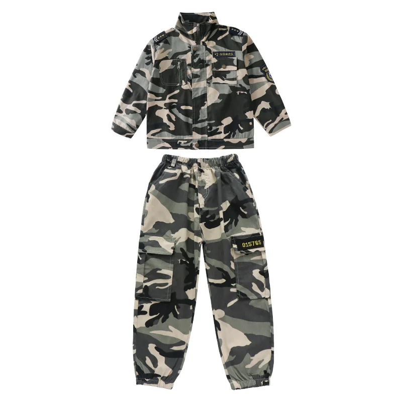 Children's camouflage suit, primary school students' short sleeved military training clothes, police, soldiers, children's