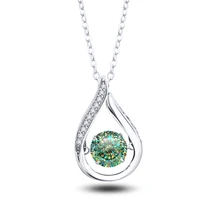Ensemble de bijoux Moissanite en argent 925 véritable, pendentif, collier, bague, boucles d'oreilles, Solitaire, cadeau pour femmes et hommes 3
