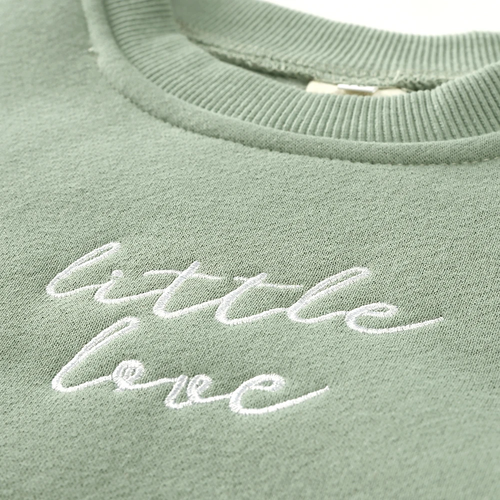 2026 Herbst Unisex Babykleidung Langarm Babystrampler Jungen Mädchen Schlafanzüge Buchstaben-Stickerei Sweatshirt Kleinkind-Overalls – Detail 3