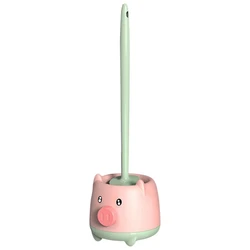 Compact Wall - Mounted Toilet Brush Set - Pink & Green for Deep Bathroom Cleaning (Pink  Green)