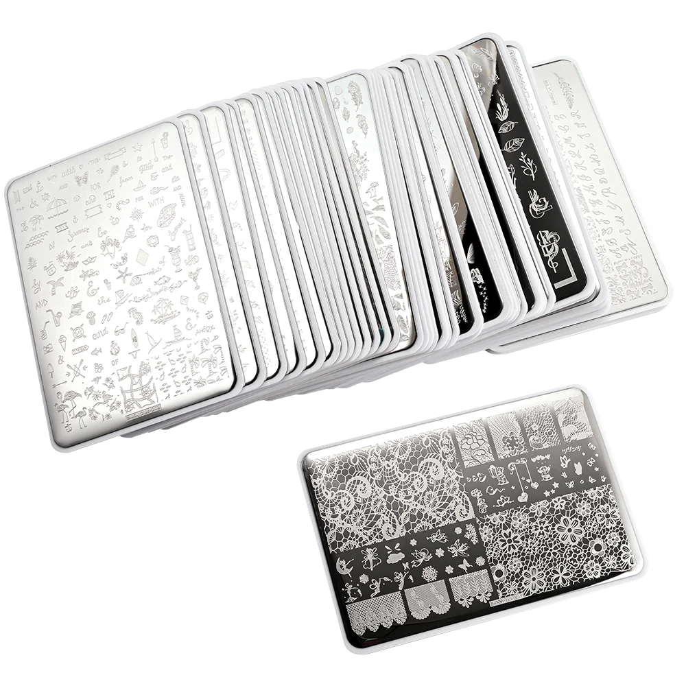 Description Picture 3 of itemBig Size Geometry Nail Stamping Plates Lines Animal Plus thicken Template Plate Mold Printing Plates Nail Art Stencil Stamp Tool