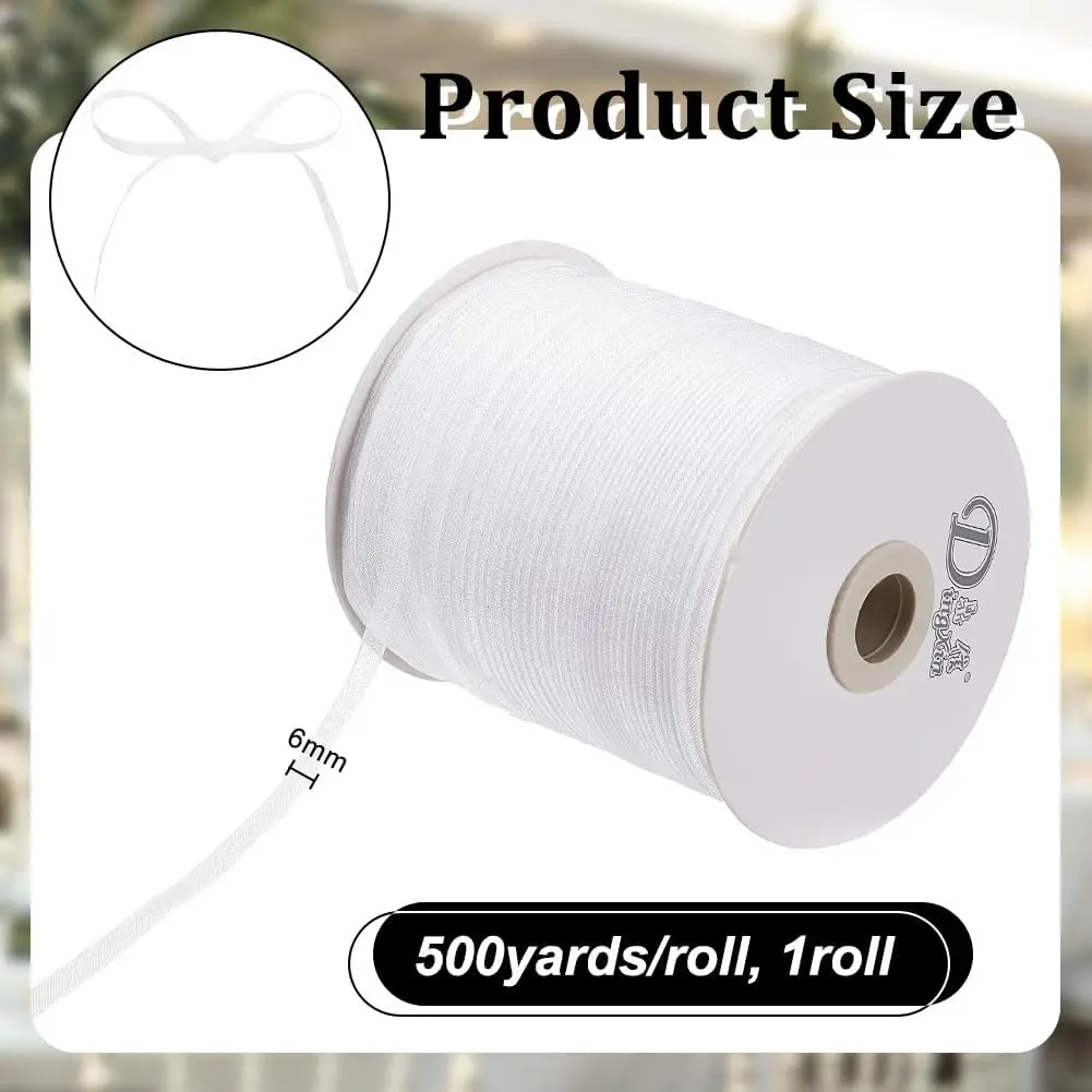 Trenza De Crin De Poliéster Blanco | 20 Metros X 50 Mm Ancho | Refuerzo Para Vestidos Y Manualidades