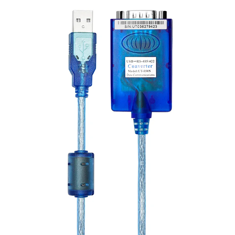UOTEK 케이블 컨버터 USB-A RS-422 RS-485 어댑터 DB9 커넥터, 반투명 마그네틱 링 UT-850N, 4.92ft USB-RS485 RS422