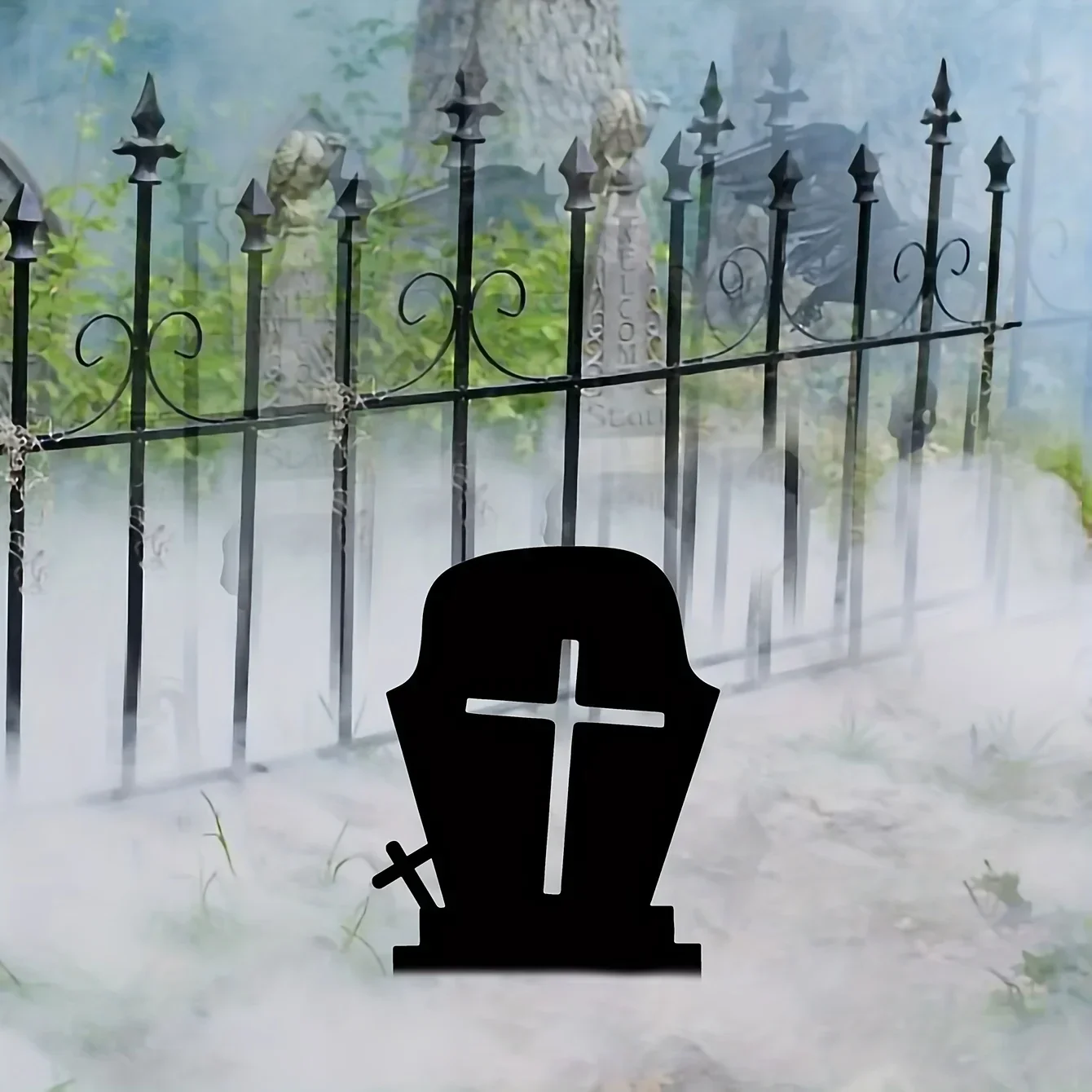 

Металлическая железная садовая стойка на Хэллоуин, металлическая силуэтная табличка двора с колышкой для украшения сада, декор на Хэллоуин, уличный Декор