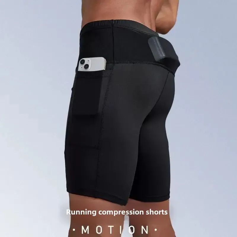 Men's Quick Dry Compression Sports Shorts Tight Fit Running Fitness Training Pants Elastic Comfortable Breathable Summer Spring