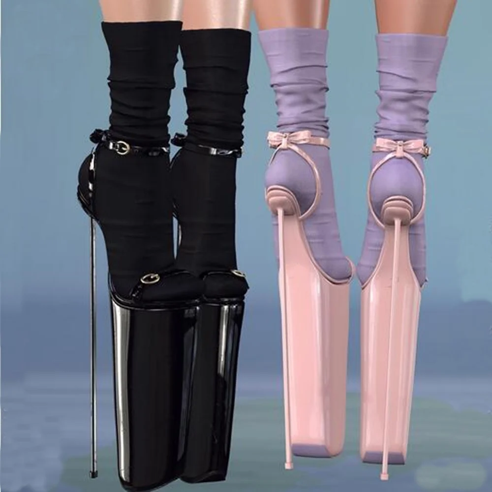 

Super Sexy Extreme Stiletto High Heel Sandals Butterfly Knot Patent Leather Pole Dance Women Shoes 2024 Zapatos Para Mujere