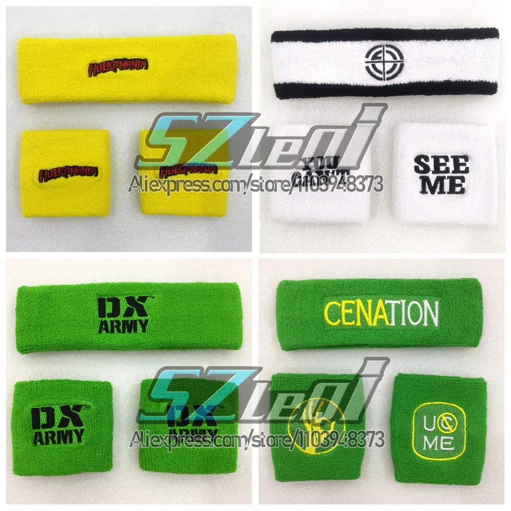 2026 Wrestling-Sport-Schweißband-Set für JOHN CENA – Terry-Stoff-Fitness-Essentials für Herren – Schweißband- und Stirnband-Kit – Detail 14