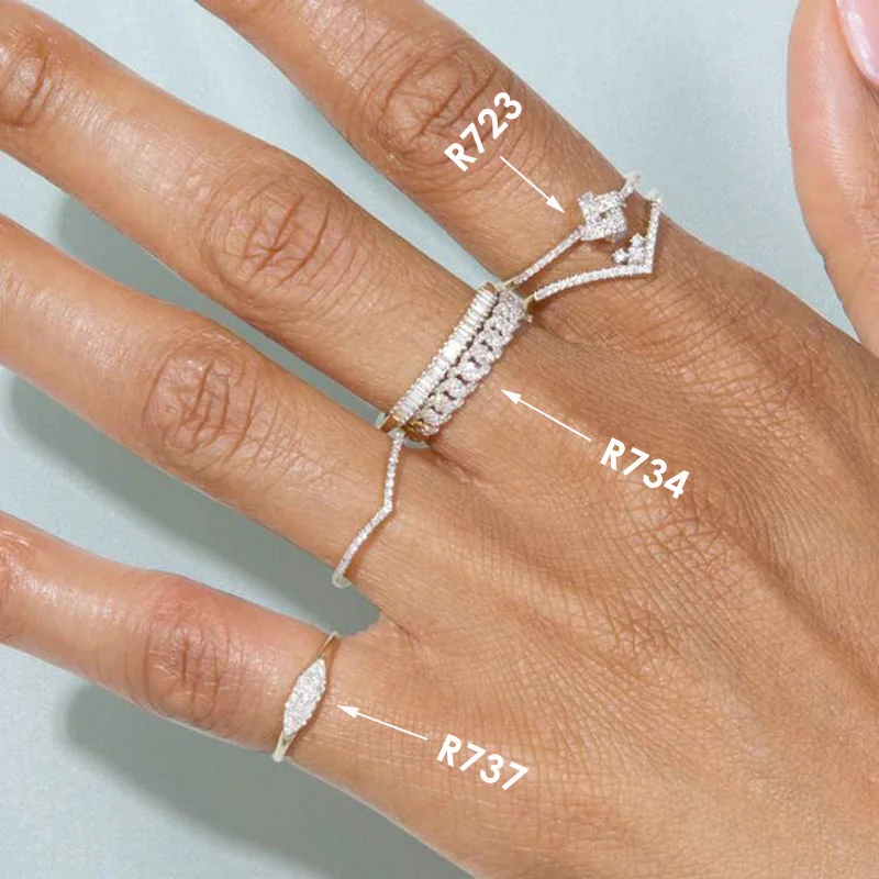 Hip Hop Cuban Link Ring For Women Dainty Gold Color Micro-inlaid Zircon Stacking Matching Ring Jewelry Fashion Accessories R720 finger ring ring set gold color rings