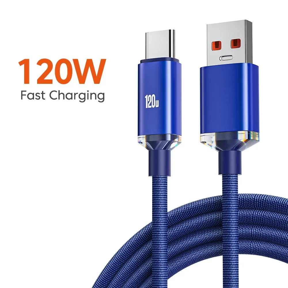 120W Quick Charge 6A Data Cables USB To Type C Fast Charge Cable For Samsung S23 Xiaomi 14 Huawei Phone Fast Charging Data Cable