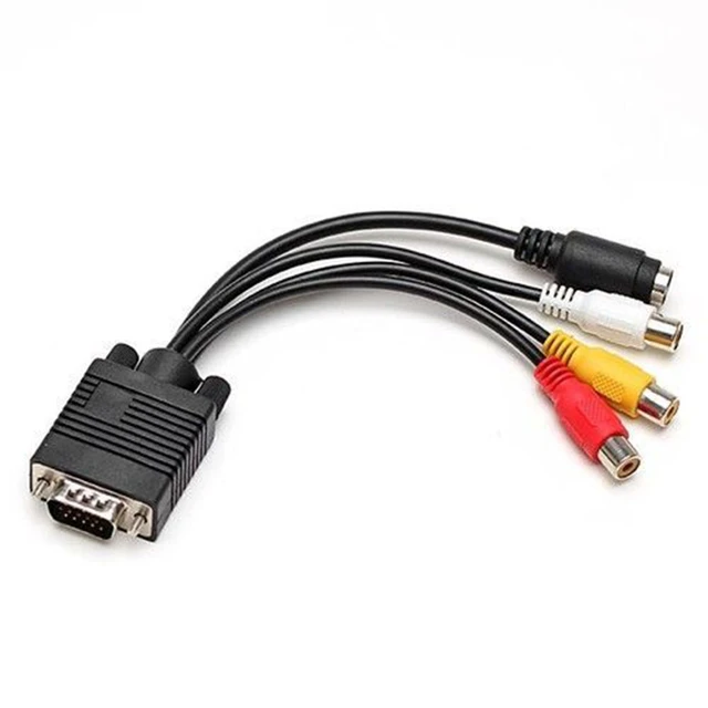 Multi Out Adapter Flat HDMI Male To 3 RCA Adapter VGA Cord Video