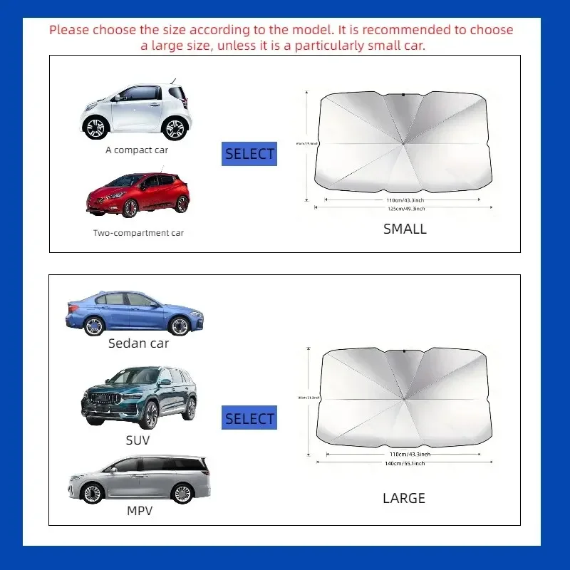 Summer Sun Protection for Car Interior Cooling Car Seat Covers Heat Reflection Car Sunshade