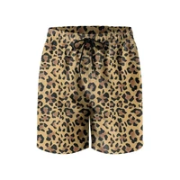 2024 Men's Casual Shorts Men's Leopard Print 3D Printed Beach Shorts Casual Suitable for Surfboard Personality Summer 1