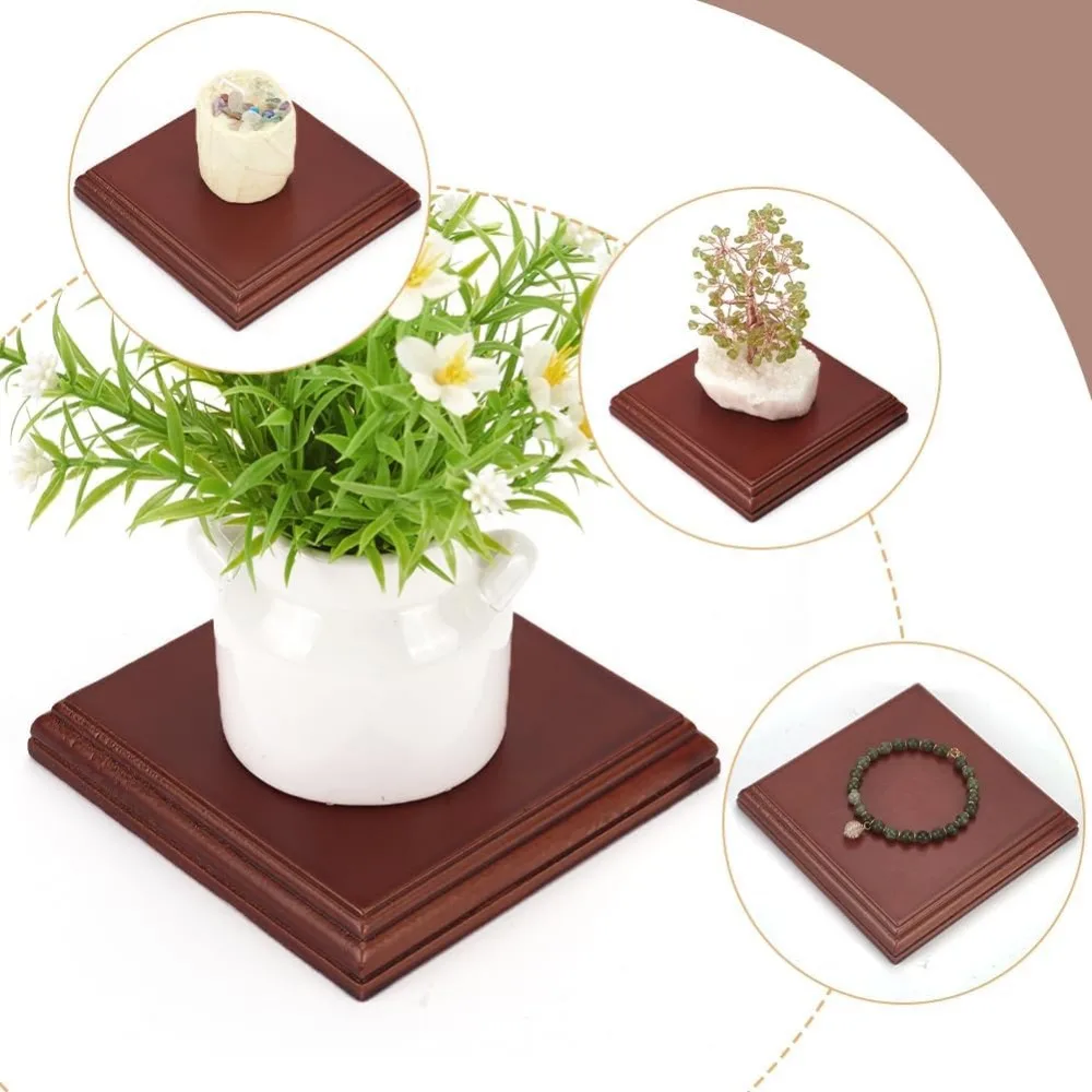 Nature Wood Display Base 1 pc 5x5x0.8 inch for Figure Model