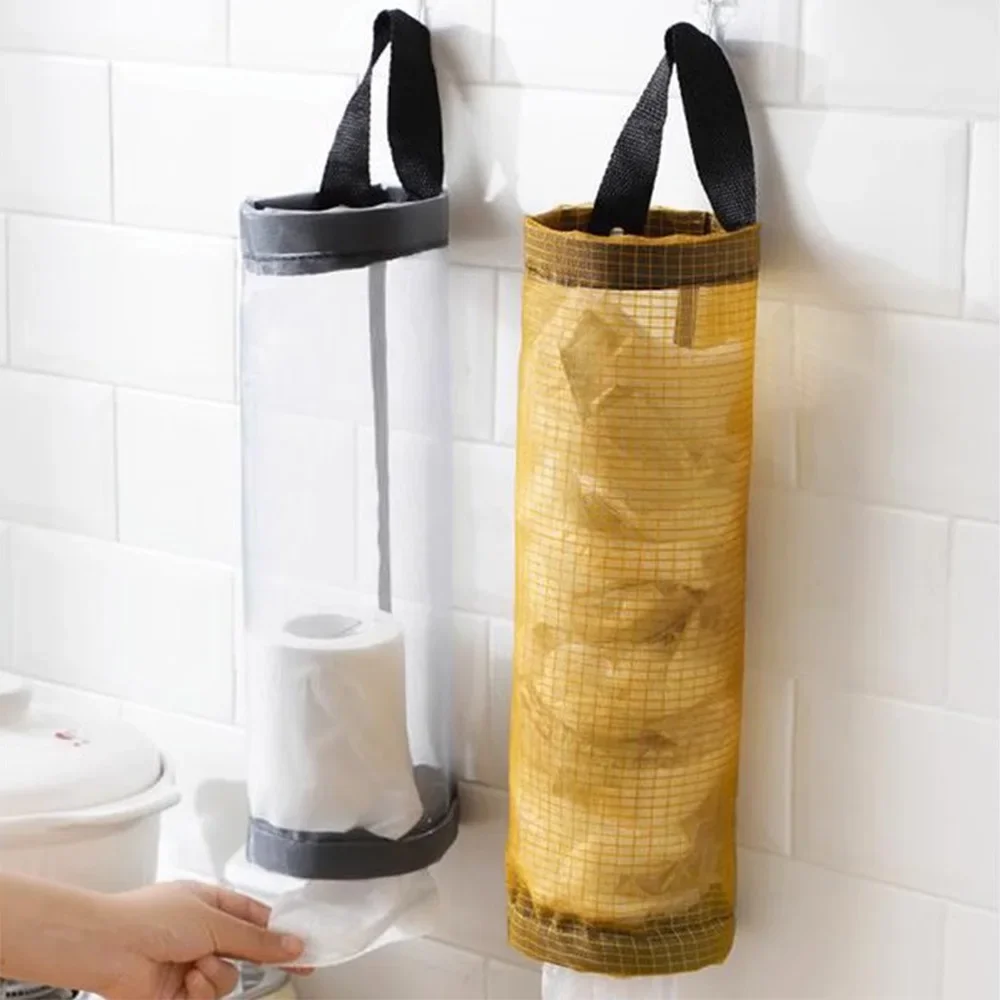 1 PCS Garbage Bag Storage Kitchen Garbage Organizer Plastic Bag Holder Organizing Hanging Collection Storage