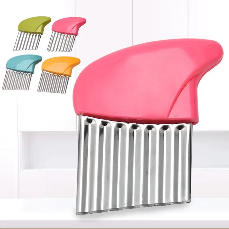 Vegetable Slicer Vegetable Cutter Potato Slicer Potato Chip Maker Potato Cutter Food Slicer Kitchen Knife Stainless Steel Potato Knife Wave Shaped French Fries Potato Chip Slicer