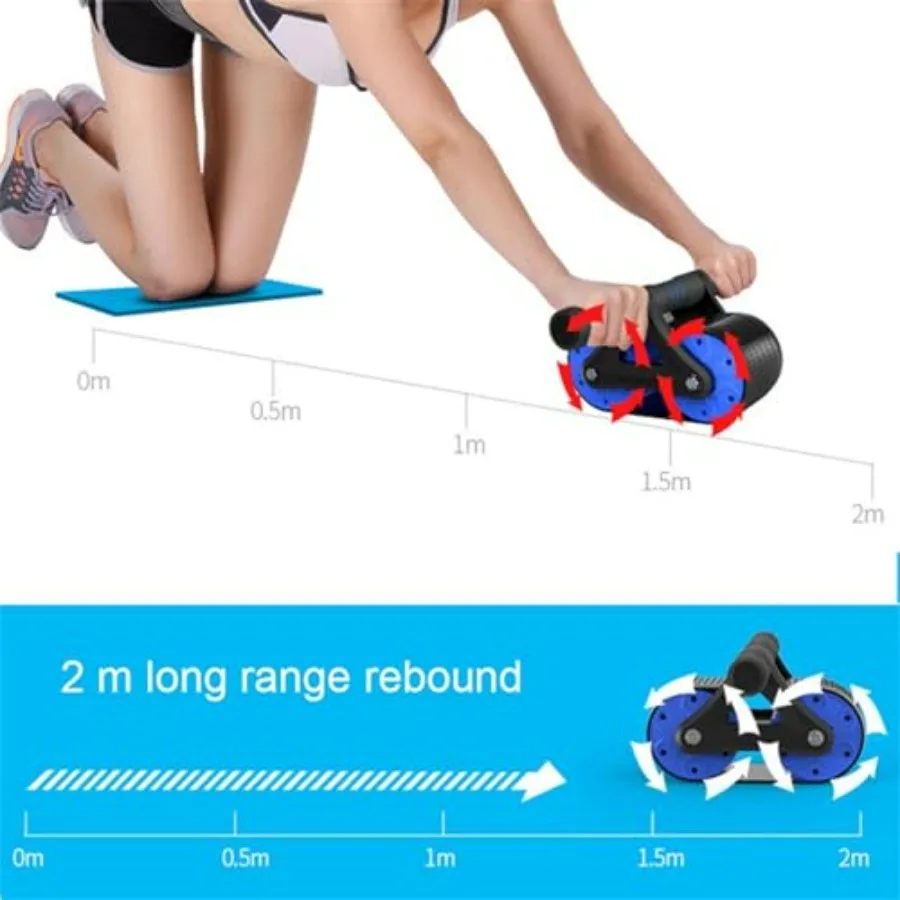 Springback Wheels Roller Abdominal Exerciser Blue Mute Fitness Equipment for Home Gym Core Strength Training Ab Roller Wheel wit