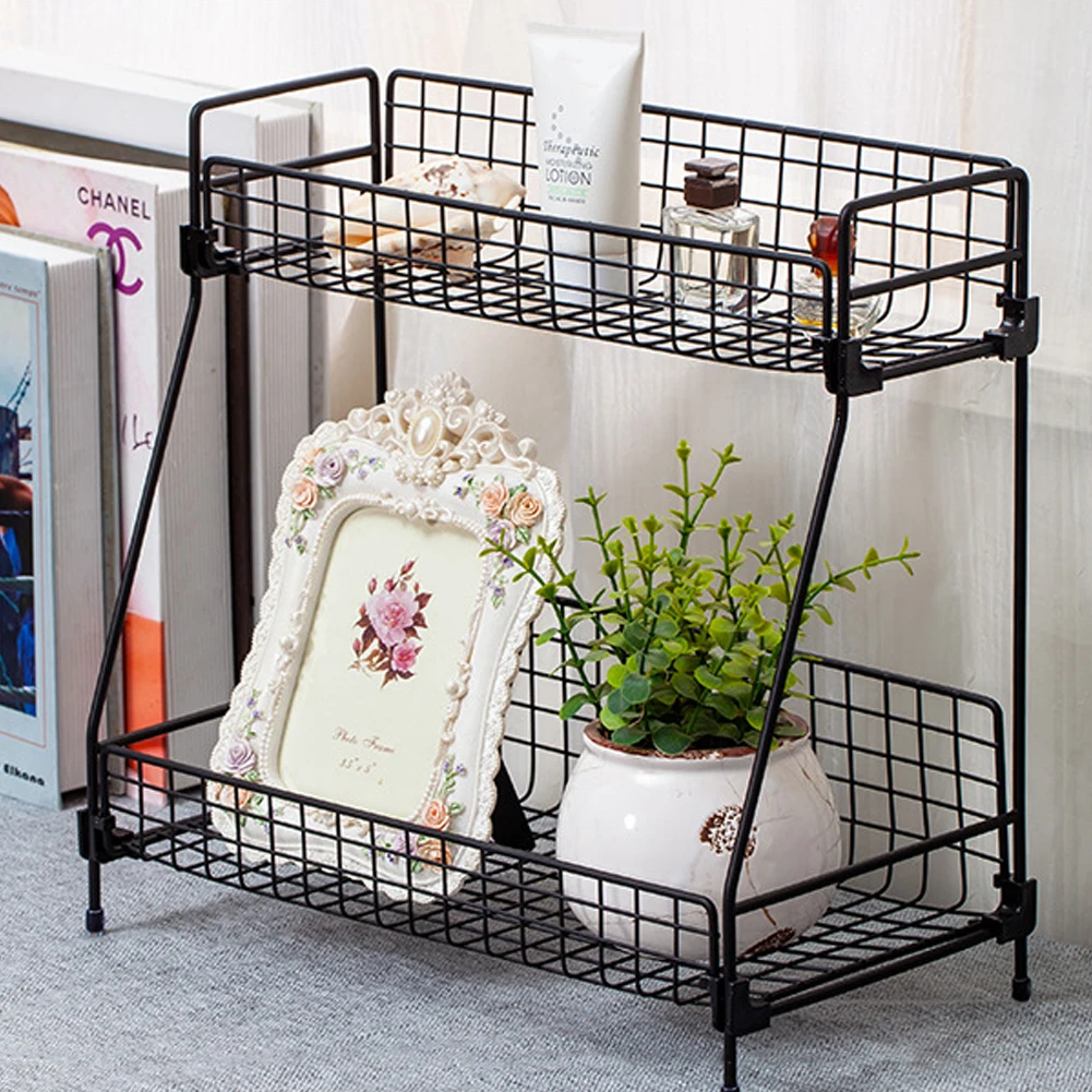 Standing 2 Tiers Spice Herb Jar Rack Holder Storage Organizer Counter Shelf Black: 3 - 5 Days Free Delivery Only UK