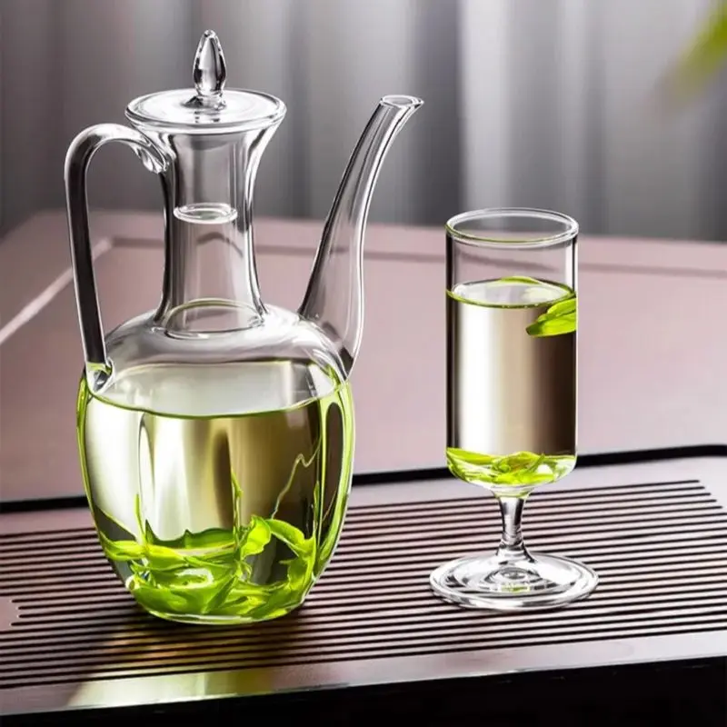 GIANXI Chinese Tea Ceremony Culture Glass Teapot Imitation Song Swan Neck Long Mouth Hand Pot Electric Clay Oven Heating Tea Set glass teapot,tea brewing pot
