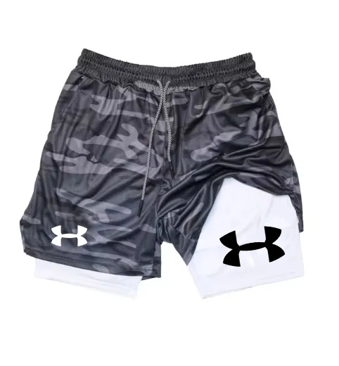 Running Shorts Men Gym Sports Shorts 2 In 1 Quick Dry Workout Training Gym Fitness Jogging Short Pants Summer Men