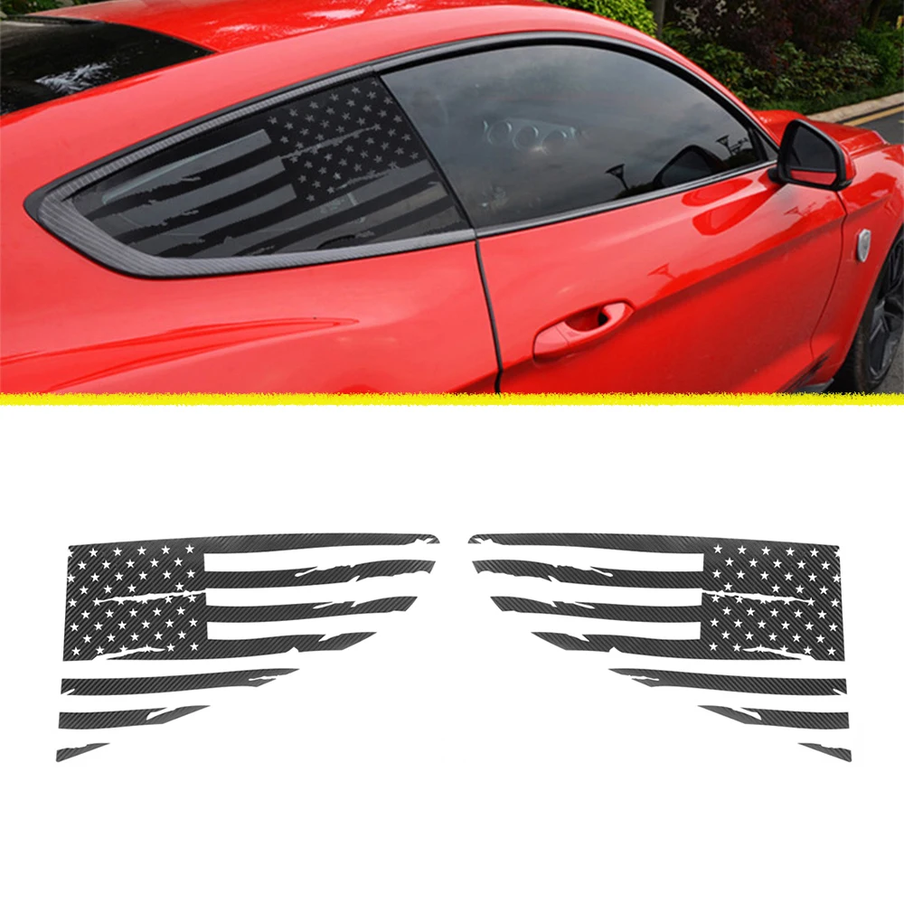 

_ Стеклянная наклейка, украшение, отделка, крышка для Ford Mustang 2015-2022, автомобильные аксессуары, ПВХ, углеродное волокно, внешний вид