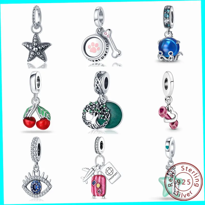 

Charms Fit Pandora 925 Original Bracelet 100% Real Sterling Silver Beads Luminous Hot Air Balloon Turtle with Zircon Jewelry