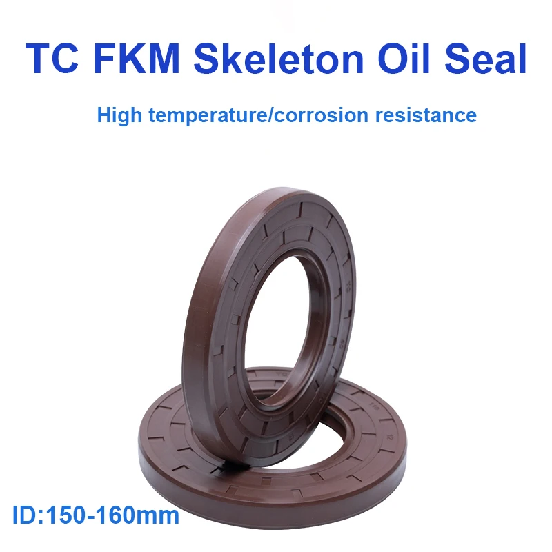 

1Pcs Brown FKM Framework Oil Seal TC Fluoro Rubber Gasket Rings Cover Double Lip With Spring For Bearing ID*OD*THK 150-180MM