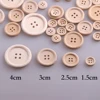 15/20/25/30mm 4-Holes Nature Color Wooden Buttons For Craft Round Sewing Button Scrapbook DIY Home Decoration Accessories - Image 3