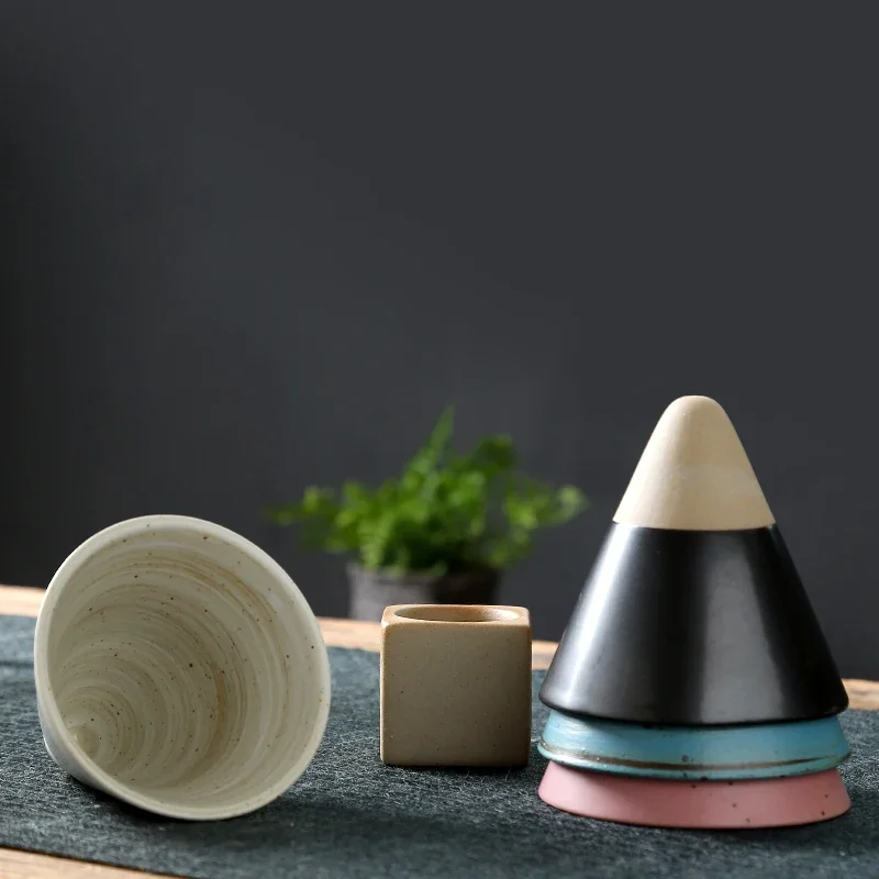 Creative Retro Ceramic Coffee Cup Rough Pottery Tea Cup Japanese Latte Pull Flower Porcelain Household New Pottery Mug 1pcs ceramic coffee cup set