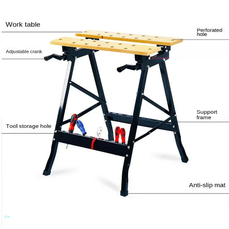 Woodworking Bench Woodworking Workbench Portable Workbench Multifunctional Carpentry Workbench Folding Woodworking Table Saw Household Portable Combined Tool Decoration Wood Working Table