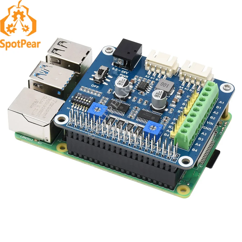 Raspberry pi Hrb8825 Motor Deslizante Chapéu Conduz Dois Motores de Passo até 32 Microstepping