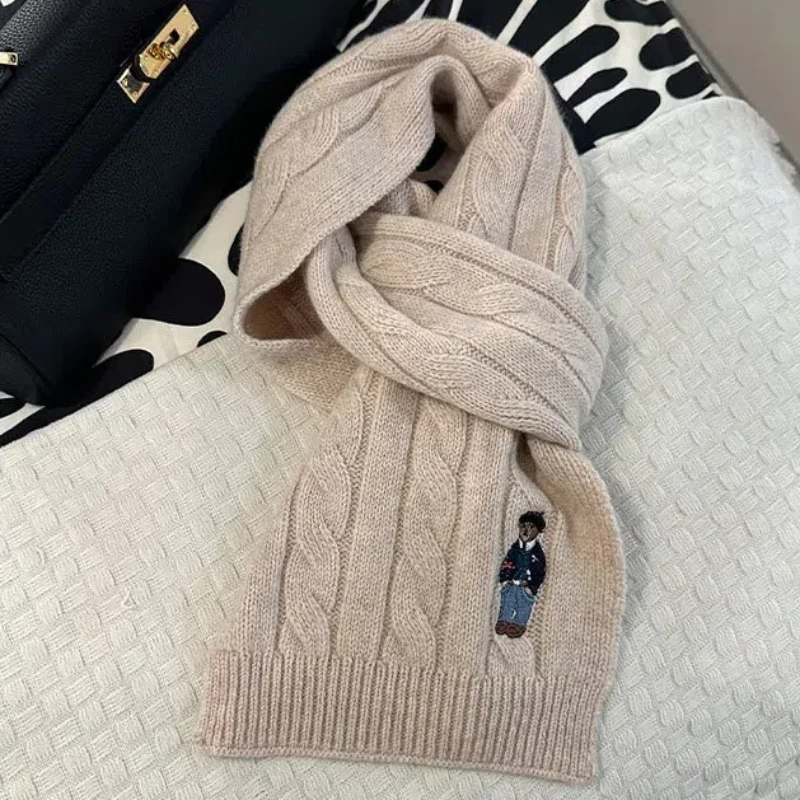 High Quality Winter Classic Australian Merino Wool 100% Women Scarf Vintage Embroidered Couple Warmth Outdoor Men Scarves