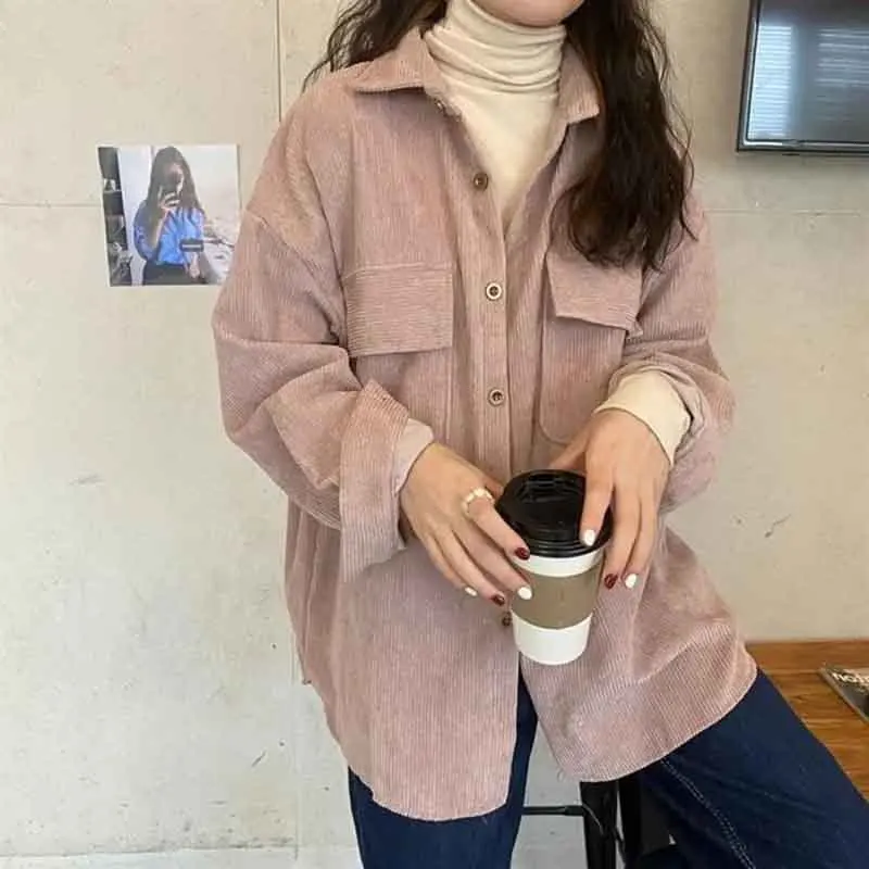 2ShirtsWomen Vintage Long Sleeve Fall Fashion Streetwear All-match Elegant Office Ladies Clothing Solid Loose Simple Chic Korean
