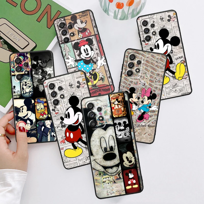 

Comic Mickey Minnie Disney For Samsung A53 A52 A33 A32 A51 A71 A21S A13 A73 A50 A22 A23 A03 A72 A54 A12 5G Black Phone Case