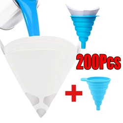 200Pcs Car Paint Spray Mesh Paper Filter Purifying Straining Funnel Disposable Paint Filter Conical Nylon Micron Paper Funnels