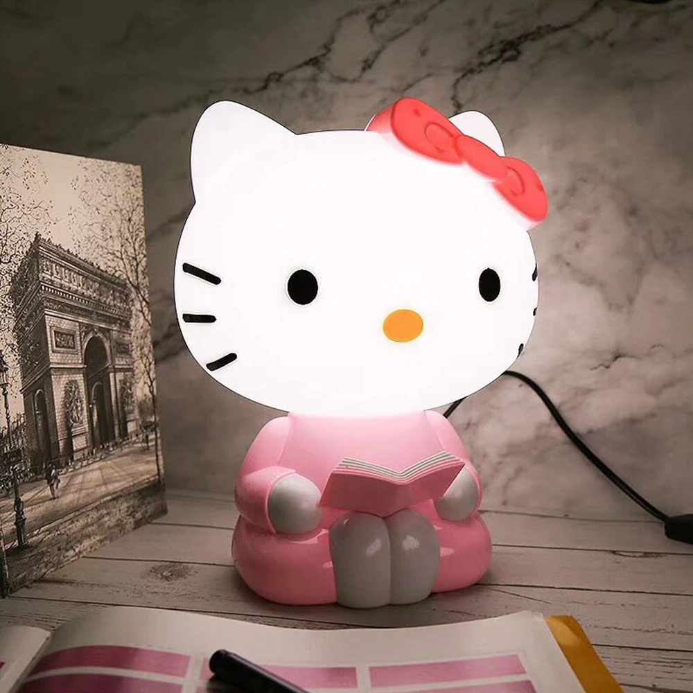 산리오 야간 조명 헬로 키티 애니메이션 귀여운 LED 램프 장식 에너지 절약 조명, 보모 침실 침대 옆 소녀 장난감, 어린이 선물