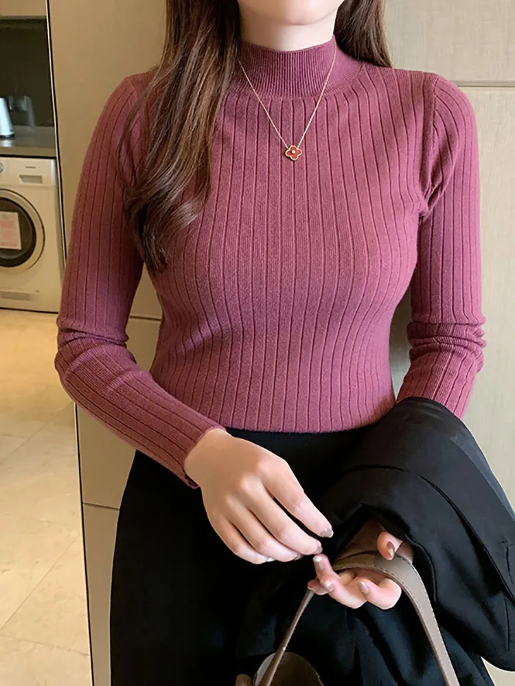 ITOOLIN Women Cashmere Sweater Slim Soft Knitted Jumpers Mockneck Pullovers Solid T-Shirts Semi-Turtleneck Sweaters Women Winter Best Sellers In Women's Clothing ITOOLIN Women Cashmere Sweater Slim Soft Knitted Jumpers Mockneck Pullovers Solid T-Shirts Semi-Turtleneck Sweaters Women Winter Best Sellers In Women's Clothing