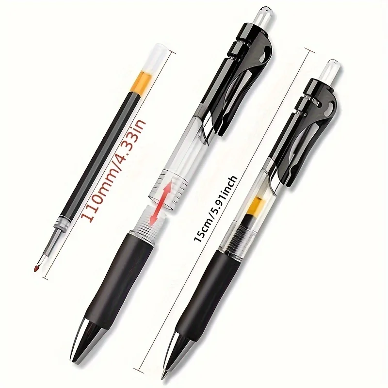 Press Type K35 Ballpoint Pen Set Large Capacity 0.5mm Gel Pen Black/Red/Blue Replaceable Refill Stationery Office Supplies 5