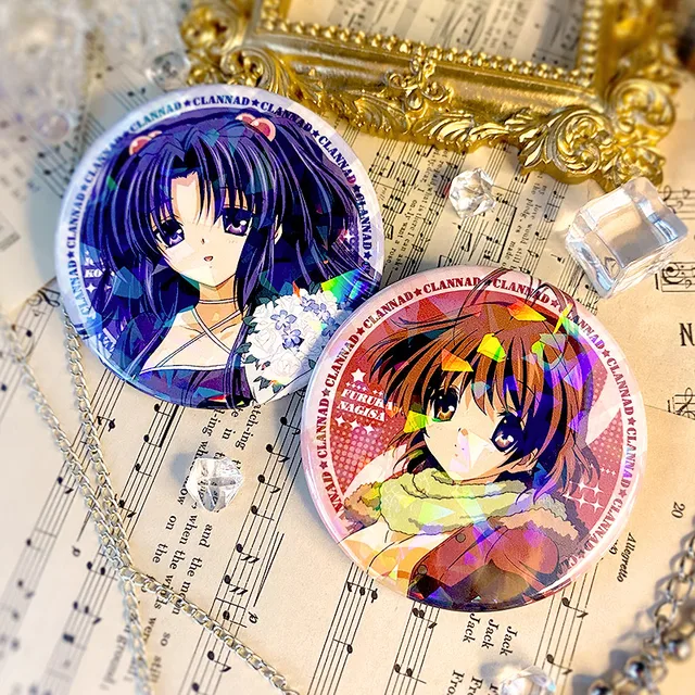 Anime CLANNAD Figure 58mm Badge Round Brooch Pin 1032 Gifts Kids