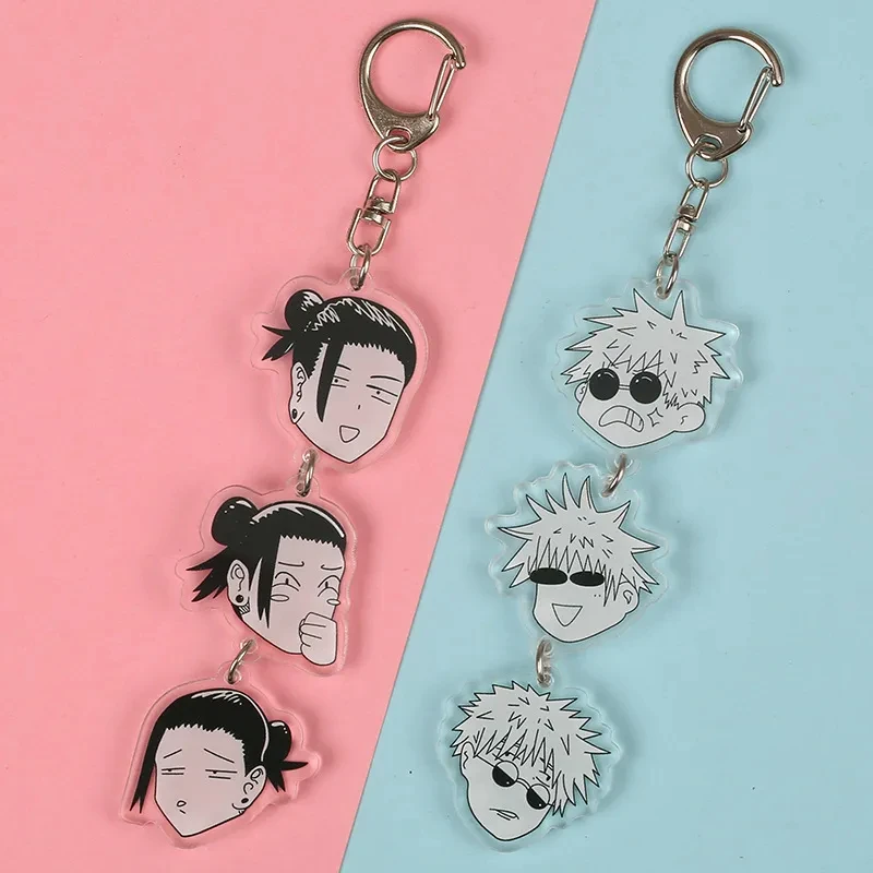 

Anime Acrylic Keychain Jujutsu Kaisen Gojo Satoru Geto Suguru Cosplay Funny Long Keychain Bag Pendant Keyring Prop Accessories