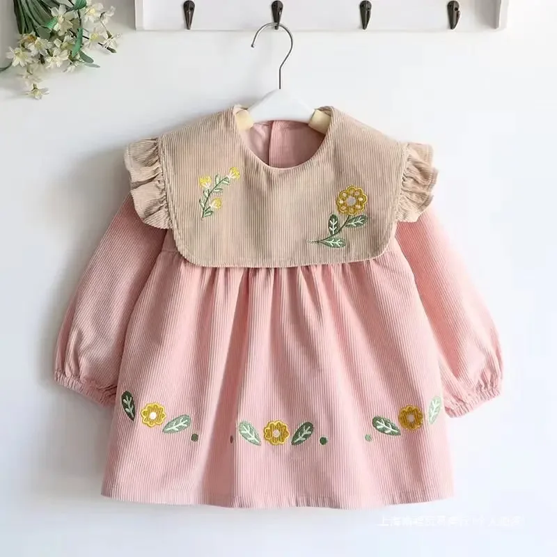 Waterproof Crystal Velvet Long Sleeve Baby Feeding Apron Child Eating Coverall Anti Dirt Clothes Protector for Autumn Winter