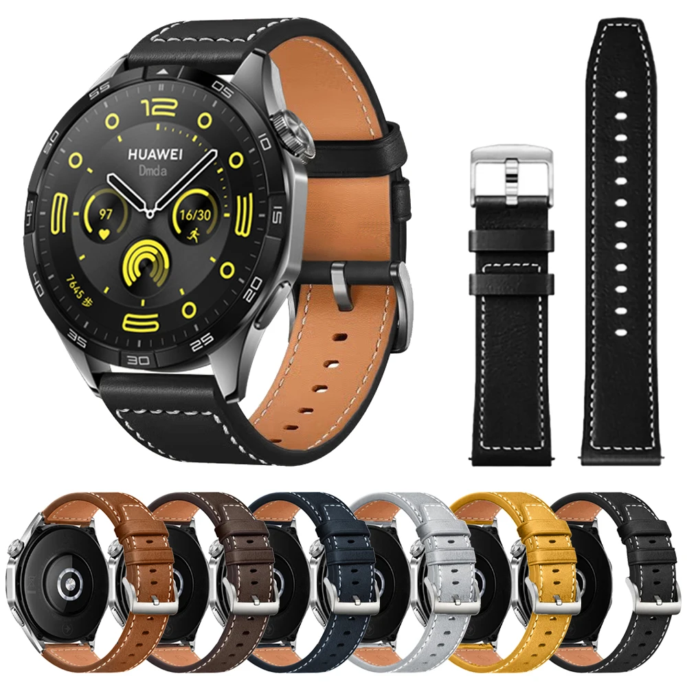 Premium Leather Soft Replacement Wristband, 20mm/22mm, Universal Fit