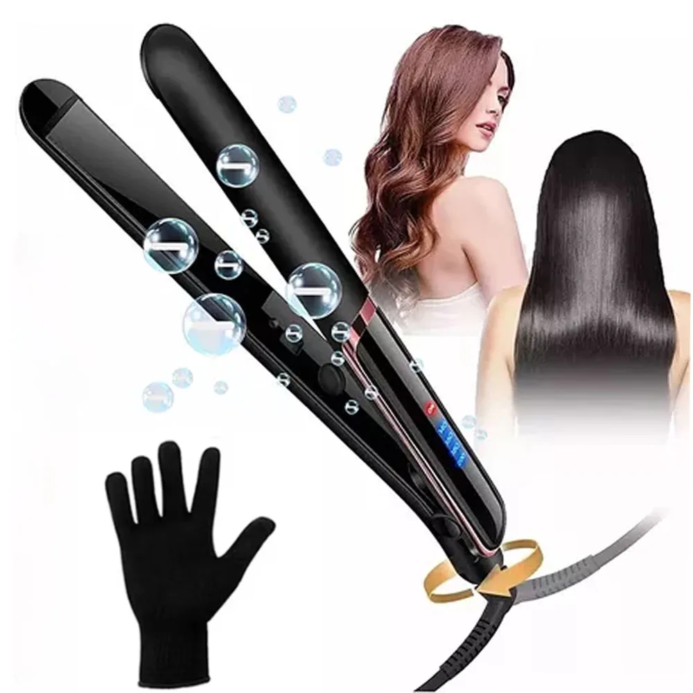 Multi Hair Straightener & Curler 2 In1 Fast Heating Ceramic Plates Negative Ions Perfect For Salon Like Styles Anytime Anywhere_voghion.com